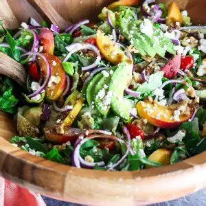 Fresh summer salad with colorful vegetables